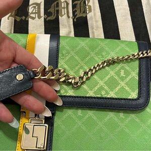 L.A.M.B. Green and Navy Women's Bag
